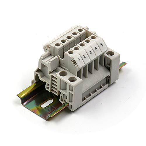 szdealhola UK2.5N UK2.5B DIN Rail Screw Clamp Terminal Blocks Electric Connectors Assembly Set Kit 600V 20A 30-12AWG (5-Gang)
