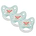 Dentistar® Juego de 3 chupetes anatómicos de silicona – Talla 2, para 6-14 meses – Chupete ortodóntico que cuida los dientes, con desnivel dental – Turquesa con autobús – Sin BPA