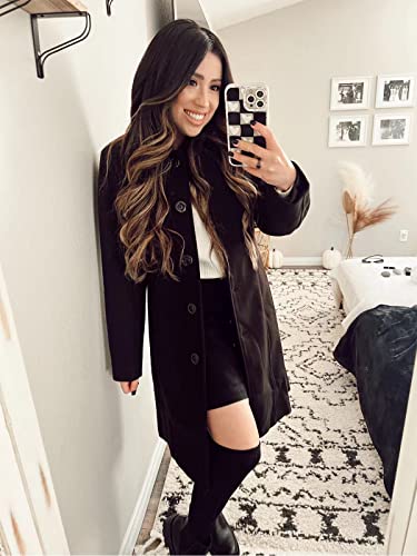 Jenkoon Women's Wool Trench Coat Winter Long Thick Overcoat Walker Coats2