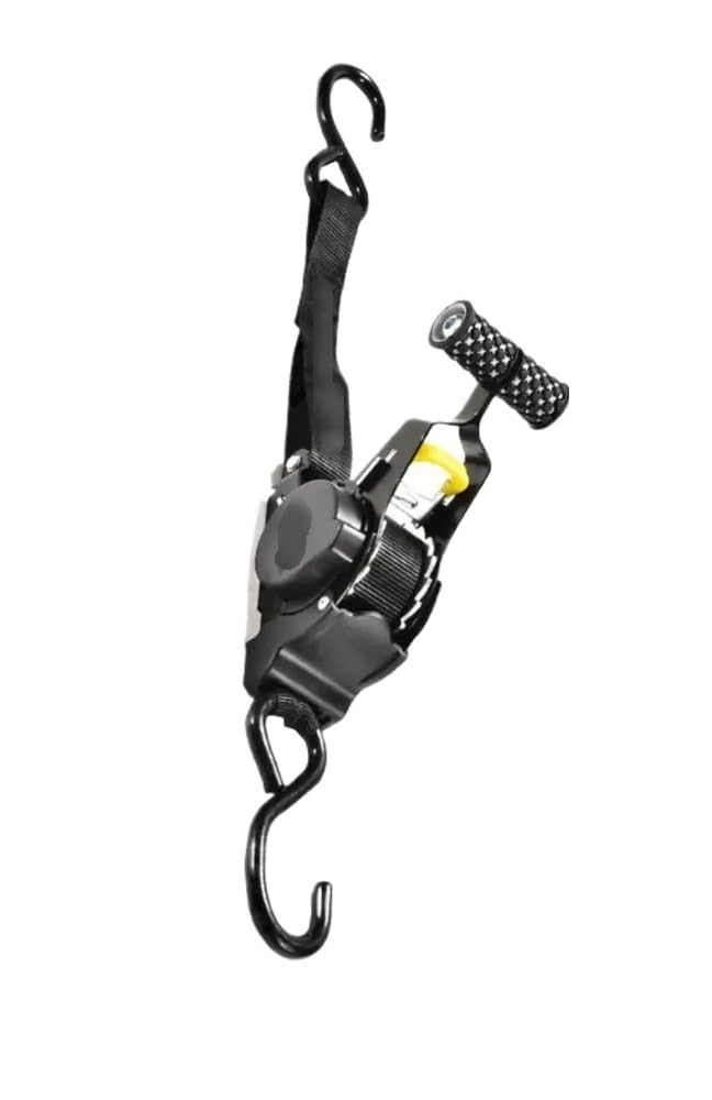 Spanngurte Ladungsband mit S-Haken, strapazierfähig, automatisch einziehbarer Ratschengurt, zur Befestigung, einziehbare Ratschengurte for Auto, Motorrad(Noir)
