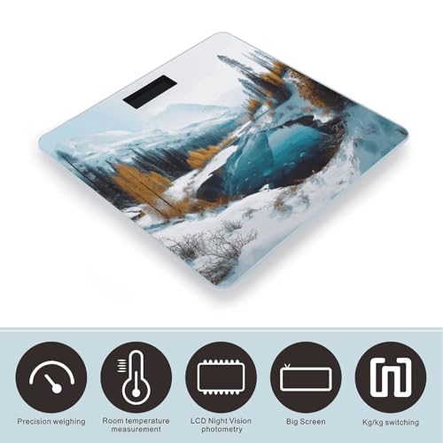 Báscula digital de baño con diseño Winter Mountains miniatura 3
