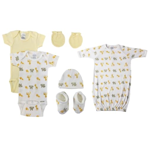 Bambini NC-0689 Unisex Newborn Baby 6 Piece Layette Sets, White