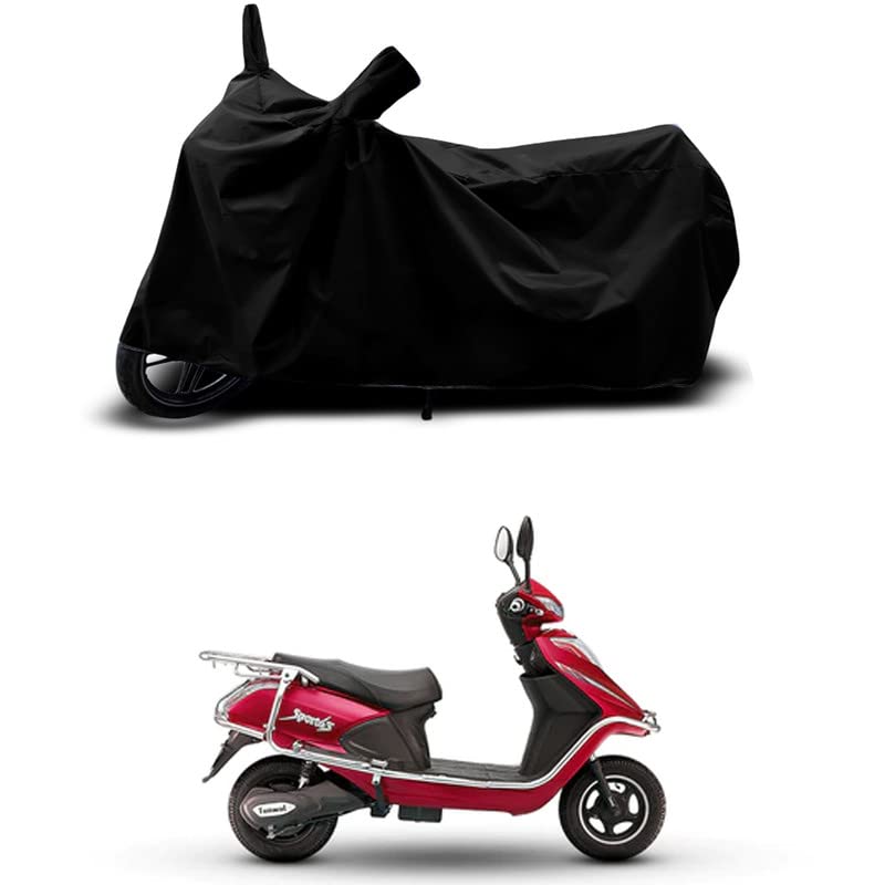 Image of 100% Scratchproof /UV-Rays /Heat Protection /Birds Dropping /Water Resistant /Dust Proof /Waterproof /Bike Scooty Two Wheeler Body Cover Compatible for Sport 63 Mini 48V LA All Varients[Black]