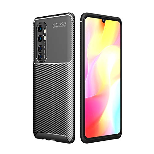 GarHold Xiaomi Mi Note 10 Lite Case,Silicone TPU Shockproof Cover,Durable Ultra Thin Carbon Fiber Soft Scrub Protection case,for Xiaomi Mi Note 10 Lite (Black)