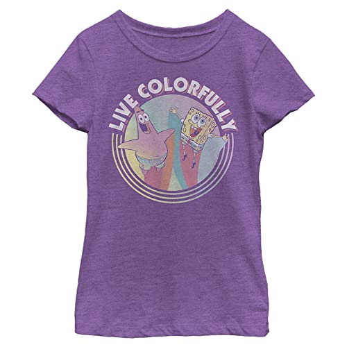 Nickelodeon Spongebob Squarepants Live Colorfully Girls Short Sleeve Tee Shirt - Main Image