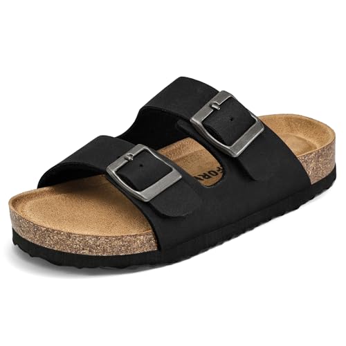 Image of K KomForme Kids Sandals Boys Girls Slide Cork Footbed Slipper with Adjustable Straps for Little Kid /Big Kid