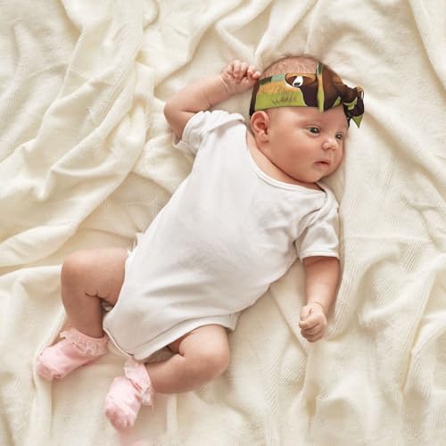 Brown bear walking Baby Bow Headband. Comfortable baby headband, suitable for daily wear and photo props.4