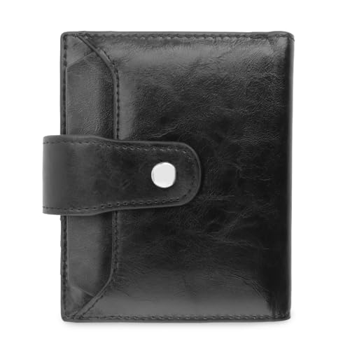 Women Leather Wallet Lightweight Small Leather Wallet for Women RFID Blocking Bifold Zipper Pocket Wallet with ID Window Card Case