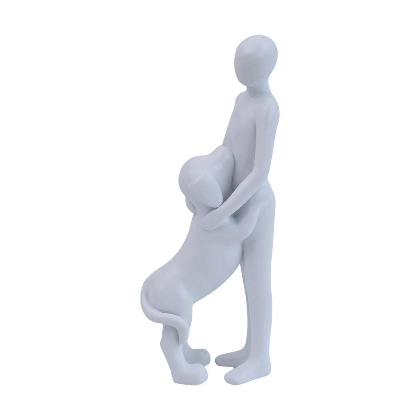 Shurhome White Resin Figurine And Dog Sculpture Collectible Ornament Dog Lover Living Room Bedroom Desktop Shelf Display And Statue