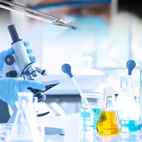 Image of 2Pcs Glass Graduated Dropper Pipette for Liquid Essential Oil, 10ml Lab Dropper Pipettes Transfer with Rubber Cap and 1Pc Cleaning Brush