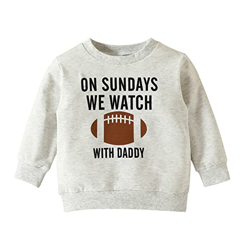 Moletom infantil infantil infantil menino menina On Sundays We Watch Football with Daddy Mommy Funny