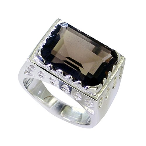 Bague en argent 925 et quartz fumé, le cadeau artisanal idéal pour elle de la taille H à Z