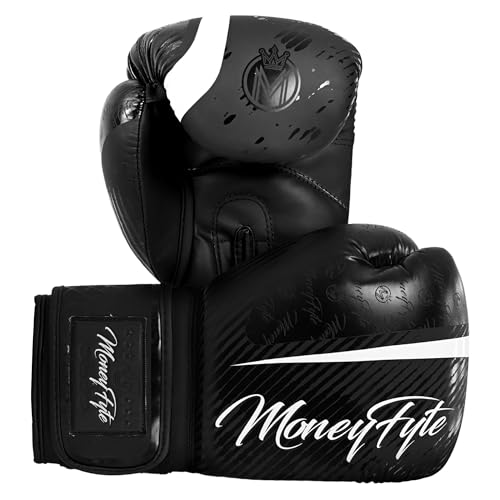 Boxing Gloves for Men & Women - Boxing, Kickboxing, Muay Thai, MMA, Training & Sparring - Punching Bag & Heavy Bag Gloves - MoneyFyte (All Black, 10 oz) by MoneyFyte - Image 6