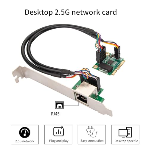 Tarjeta de red PCIe de 2,5 Gbps Gigabit Ethernet puerto unico RJ45 LAN para servidor Windows Linux 6