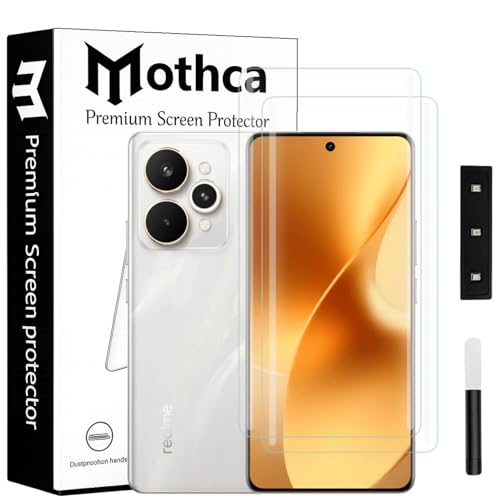 Image of Mothca Curved UV Tempered Glass Screen Protector for Realme 15 5G / 15 Pro | Transparent | Pack of 2 | Borderless Full Screen Coverage with UV Installation Kit
