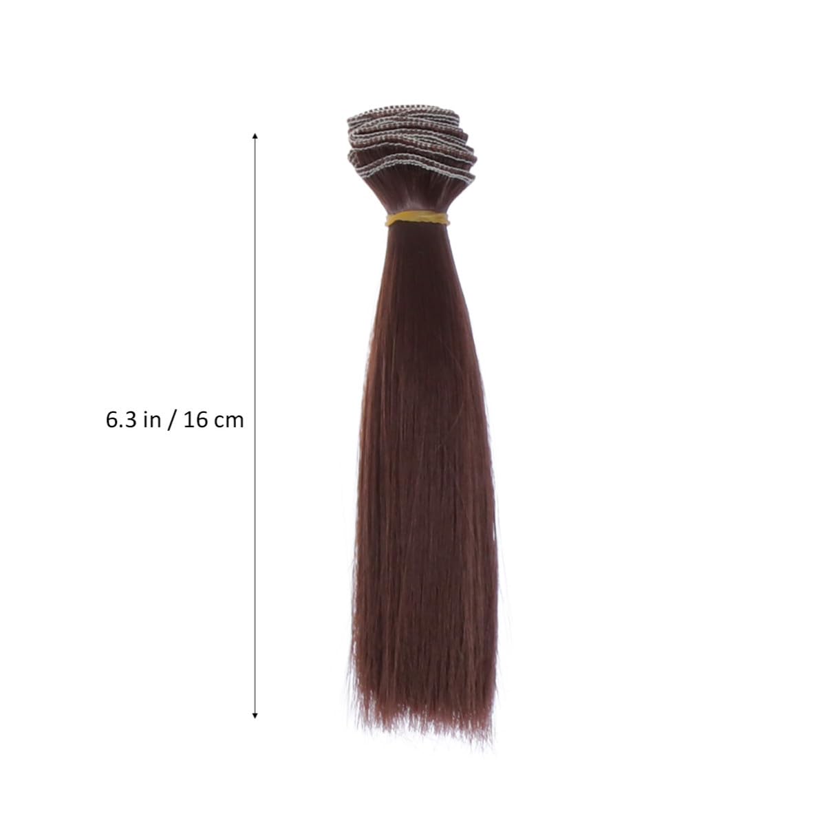 SUPVOX Parrucca Mini per Bambole Liscia Resistente al Calore 6 Pezzi Estensioni di Capelli Sintetici con Rete Elastico per Fai da Te 6.69In X 1.18In X 0.39In