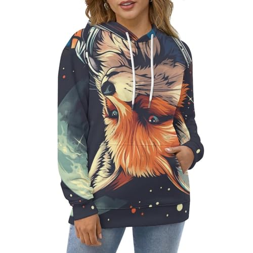 Hoodie Space Fox sweat à capuche pour homme et femme coupe pullover S - 2