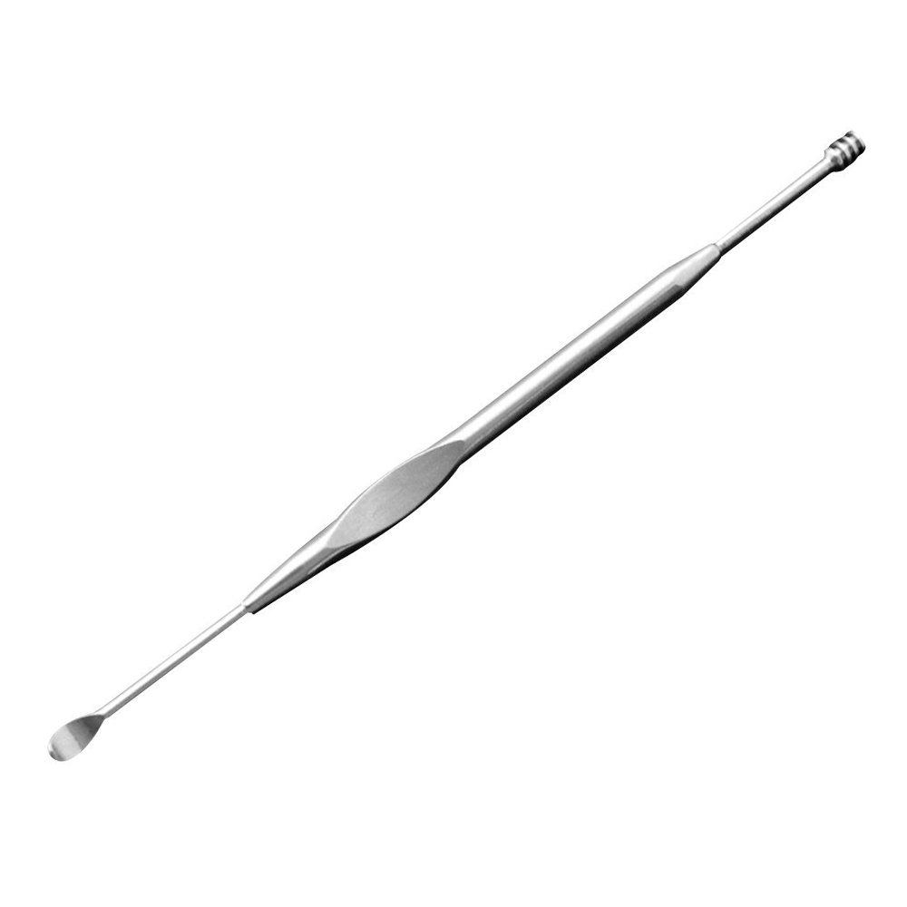 Cure-oreille en acier inoxydable prélèvement de cérumen Curette nettoyant d'oreille outil de soins argent