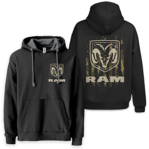 B Wear Sportswear Ram Trucks Camo American Flag Official Licensed Men's Graphic Hooded Sweatshirt