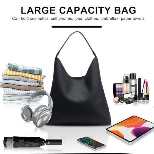 Image of Hobo Bags for Women Soft PU Leather Shoulder Handbag high-capacity Slouchy Tote Purses
