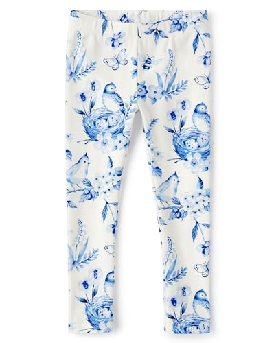 Gymboree,Girls,and Toddler Leggings,Blue Flowers,3T