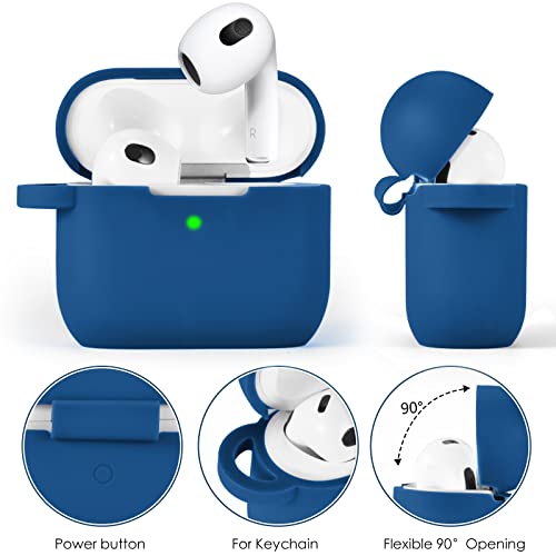 Image of VISOOM Case for Airpods 3 Pink Airpods 3rd Cases 2021 Silicone for iPod 3 Earbuds Case Cover Women Wireless Charging Case with Accessories Girl Bling Keychain for Apple Ear Buds 3rd Generation