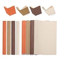 PATIKIL 40x16 Buchbindetuch, 4 Stück Buchumschlag Buchbindereparaturtuch Buchbindetuch für Buchbinden Buchkunst Nähen DIY Handwerk, Dunkelbraun/Braun/Orange/Beige