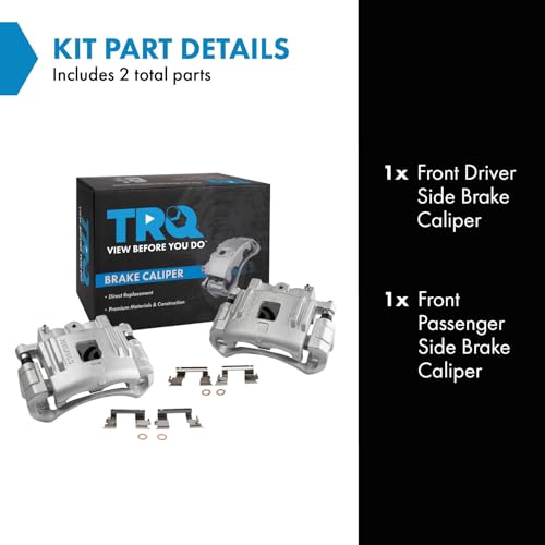 Image of TRQ Front Brake Caliper Set Zinc Coated Brackets Compatible with 2004-2008 Chevrolet Colorado 2004-2008 GMC Canyon 2006 Isuzu i-280 i-350 2007-2008 i-290 i-370