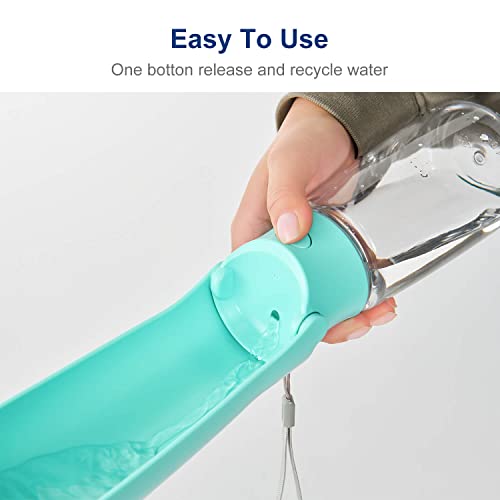 Image of WePet Foldable Portable Dog Water Bottle Puppy Water Dispenser with Drinking Feeder, 12 OZ, High-Temperature Resistant Leak Proof for Pets Outdoor Walking, Hiking, Travel, Food Grade Plastic BPA Free