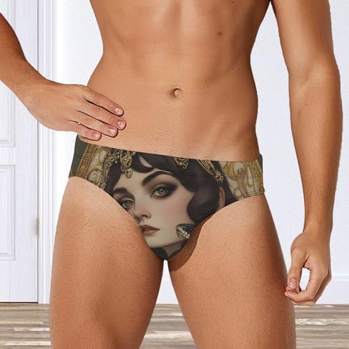 Serpent-Goddesses-Snake Men's Swimming Trunks Briefs Beach Swimwear Low Rise Bikini Swimsuit Print Bathing Suit4