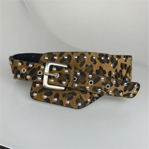 Cinturón leopardo de cuero de 97 cm ideal para looks de fiesta 2