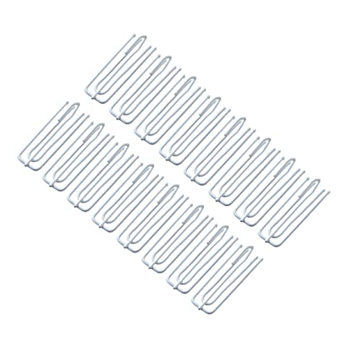 MUCKLILY 15pcs Metal Curtain Hooks Stainless Steel Drapery Four Fork Design for Pinch Pleat and Buckram Curtains for Window Shower and Blackout Drapes White
