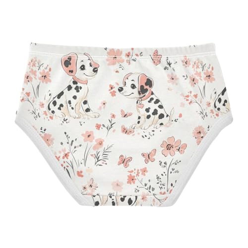 Wusikd Dogs Butterfly Girls' Underwear Cotton Flowers Girls Briefs Soft Toddler Underwear 2T2