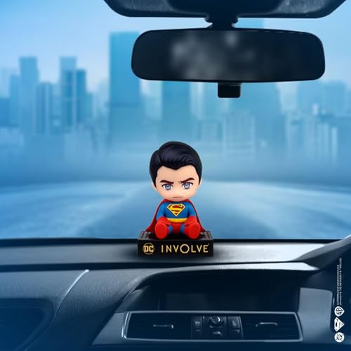 Image of Involve DC Superman Core Edition Character bobblehead Car Perfume with Keychain - OFFICIAL DC MERCHANDISE from Warner Bros | Car Accessories 2026 | Car Dashboard Idol | Dashboard Figurine