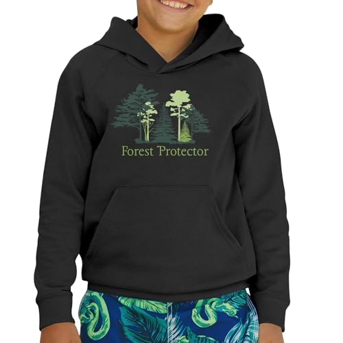 Sweat à capuche enfant Forest Protector en coton premium vert