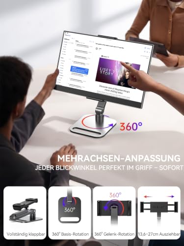 UPERFECT Portable Monitor mit Klappständer Ständer, 15.6" 125% sRGB 2000:1 400Nits Matt FHD HDR EyeCare Ultra-Dünner Zweitbildschirm für… – Ansicht 3