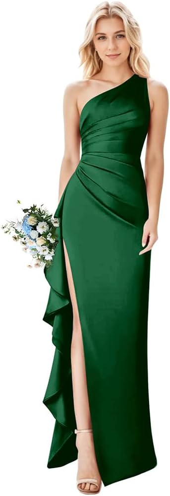 Flutter Sleeve V Neck Bridesmaid Dresses Long Ruched Chiffon Empire Waist Formal Dress for Wedding Guest BD32