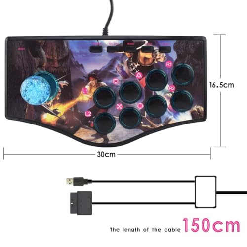 Glayent Retro Joystick de Usb Del Controlador de Juegos de Rocker para Ps2 / / Pc/Android Smart Tv Vibrador Incorporado Joystick de Ocho Direcciones (No.A) - imagen 7