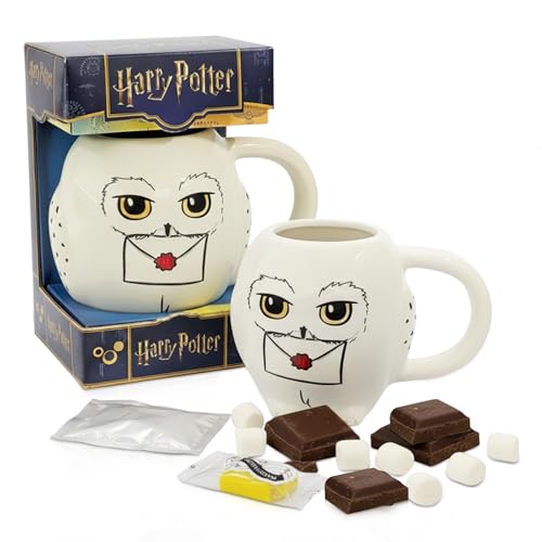 Blue Tree Harry Potter Mug & Hot Chocolate Gift Set - Ceramic Mugs with Colour Changing Hot Chocolate Drink. Harry Potter Gifts for Stocking Fillers Christmas Gifts for Kids (Hedwig)