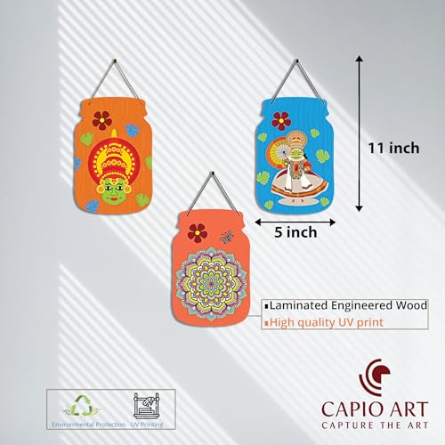Image of CAPIO ART Welcome Wooden Quote Wall Hanging Decoration Items for Home Decor | Mdf Art for Living Room & Bedroom | Decorative Item for Office & House | Gifts Modern Wood Hanger - Jar