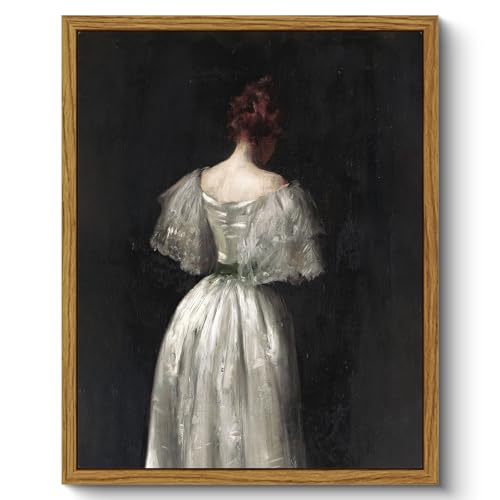 ARPEOTCY Leinwand Bilder mit Rahmen, Vintage Wandbilder, Klassisch Wand Deko Wohnzimmer Schlafzimmer Badezimmer Küche, Bauernhaus Zimmer Deko Aesthetic, Lady Painting, 20x25cm, klein