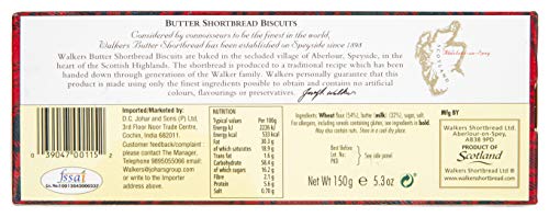 Image of WALKERS Pure Butter Short Bread Biscuits, Healthy Finger Butter Cookies, No added Preservatives, No Artificial Colours, Butterly Delicious Snacks (Pack of 2-150 gm each)