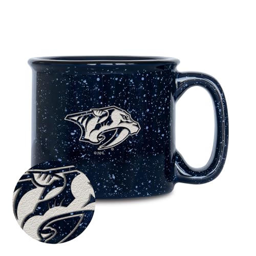 Rico Industries NHL Hockey Speckle 12oz Laser Engraved Campfire Mug