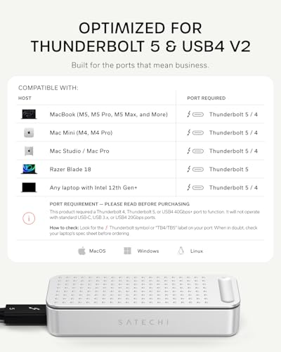 Image of Satechi DotDisk 80Gbps M.2 NVMe SSD Enclosure, High-Speed Aluminum Enclosure with Ultra-Fast Data Transfer, Active Cooling Design for Modern Workspaces, Silver