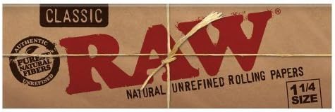 RAW 1 1/4 Natural Unbleached Rolling Papers Pack of 6