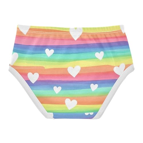 Rainbow Stripes White Hearts Girls Underwear Toddler 2t Cotton Panties for Girl Animal Briefs Undies Kids2