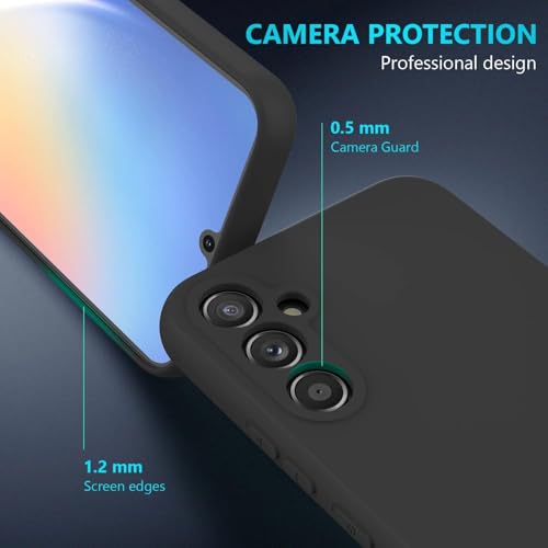 Image of DIZORO Microfiber Candy Case Compatible for Samsung S24 5g Smooth Touch Cushion Liquid Soft Silicone Gel Rubber Phone Cases Non-Slip Full Body Protective Shockproof Back Cover -Black