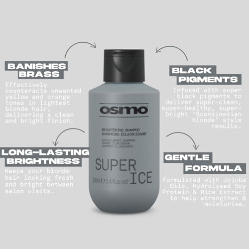 OSMO Super Ice Shampoo | Black Pigment for Brightening Blonde Hair | For Bleached & Natural Blonde Hair | Vegan. 100ml - Image 2