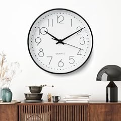 IGUGI Orologio da Parete Silenzioso,Orologio da Cucina Silenzioso Senza Ticchettio,Orologio da Parete Moderno,Orologio Moderno Bianco,Facile Lettura,per camera da letto,soggiorno,cucina,ufficio (20cm)