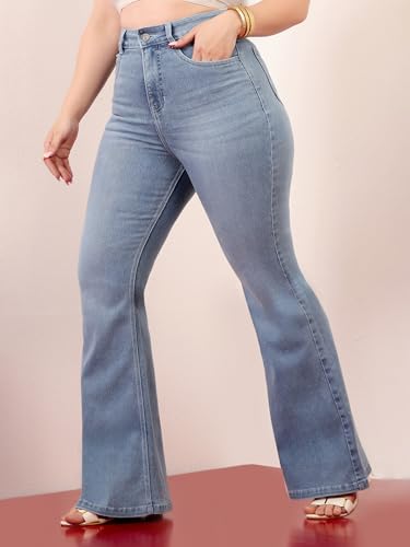 Image of Miss Chase A+ Women's Bootcut High Rise Regular Length Stretchable Denim Jeans
